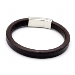 Stainless steel jewelry leather bracelet for men