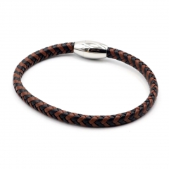 Stainless steel jewelry leather bracelet for men