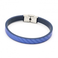 Stainless steel jewelry leather bracelet for men