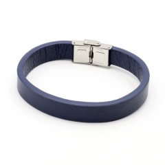 Stainless steel jewelry leather bracelet for men