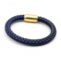 Stainless steel jewelry leather bracelet for men