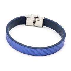 Stainless steel jewelry leather bracelet for men