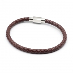Stainless steel jewelry leather bracelet for men