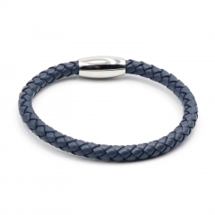 Stainless steel jewelry leather bracelet for men