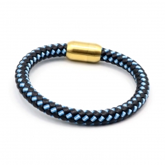 Stainless steel jewelry leather bracelet for men