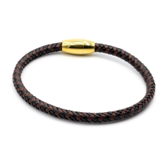 Stainless steel jewelry leather bracelet for men