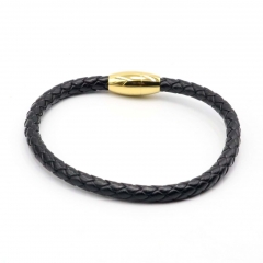 Stainless steel jewelry leather bracelet for men