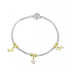 Stainless steel jewelry charms bracelet for women