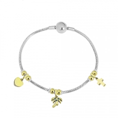 Stainless steel jewelry charms bracelet for women