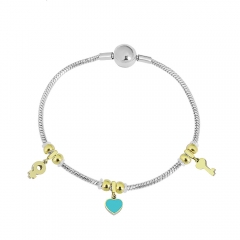 Stainless steel jewelry charms bracelet for women
