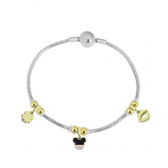 Stainless steel jewelry charms bracelet for women