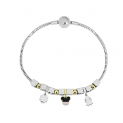 Stainless steel jewelry charms bracelet for women