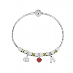 Stainless steel jewelry charms bracelet for women