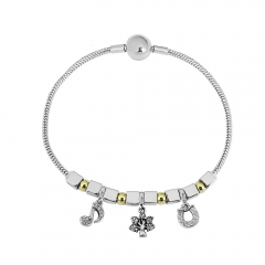 Stainless steel jewelry charms bracelet for women