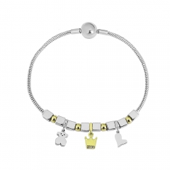 Stainless steel jewelry charms bracelet for women