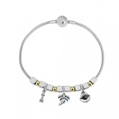 Stainless steel jewelry charms bracelet for women