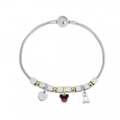 Stainless steel jewelry charms bracelet for women
