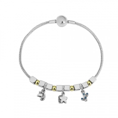 Stainless steel jewelry charms bracelet for women