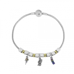 Stainless steel jewelry charms bracelet for women