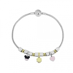Stainless steel jewelry charms bracelet for women