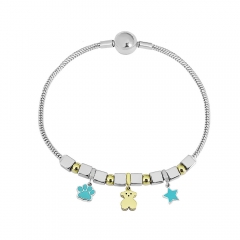 Stainless steel jewelry charms bracelet for women