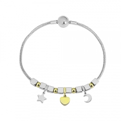 Stainless steel jewelry charms bracelet for women