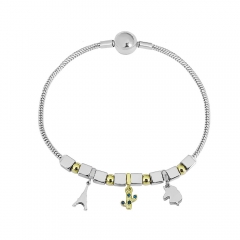 Stainless steel jewelry charms bracelet for women