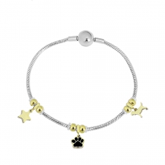 Stainless steel jewelry charms bracelet for women