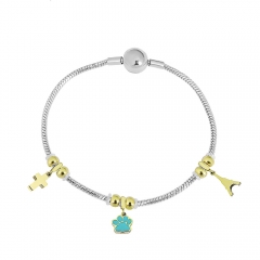 Stainless steel jewelry charms bracelet for women