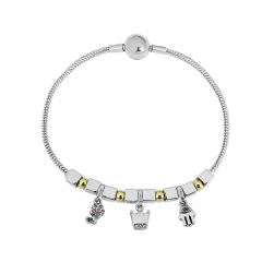 Stainless steel jewelry charms bracelet for women