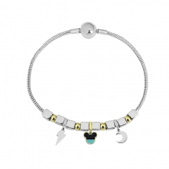 Stainless steel jewelry charms bracelet for women