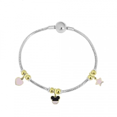 Stainless steel jewelry charms bracelet for women