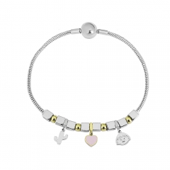 Stainless steel jewelry charms bracelet for women