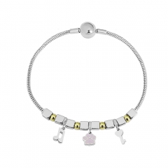 Stainless steel jewelry charms bracelet for women