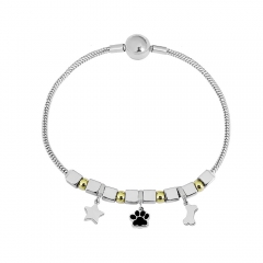 Stainless steel jewelry charms bracelet for women