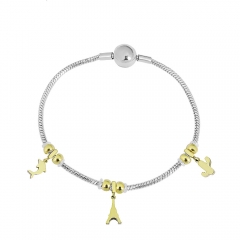 Stainless steel jewelry charms bracelet for women
