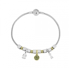 Stainless steel jewelry charms bracelet for women