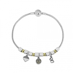Stainless steel jewelry charms bracelet for women