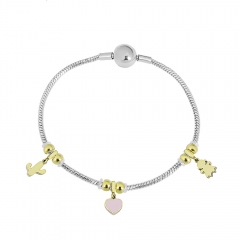 Stainless steel jewelry charms bracelet for women
