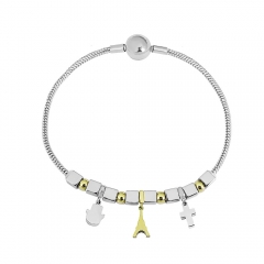 Stainless steel jewelry charms bracelet for women