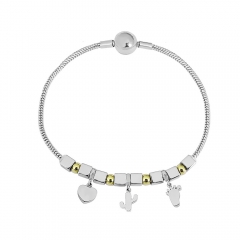 Stainless steel jewelry charms bracelet for women