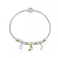 Stainless steel jewelry charms bracelet for women