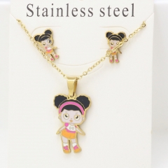 Stainless steel jewelry Earrings and necklaces set Wholesale