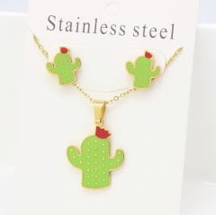 Stainless steel jewelry Earrings and necklaces set Wholesale