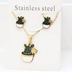 Stainless steel jewelry Earrings and necklaces set Wholesale