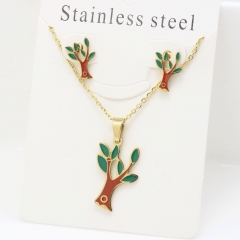 Stainless steel jewelry Earrings and necklaces set Wholesale
