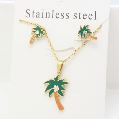 Stainless steel jewelry Earrings and necklaces set Wholesale