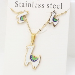 Stainless steel jewelry Earrings and necklaces set Wholesale