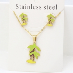 Stainless steel jewelry Earrings and necklaces set Wholesale