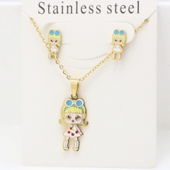 Stainless steel jewelry Earrings and necklaces set Wholesale